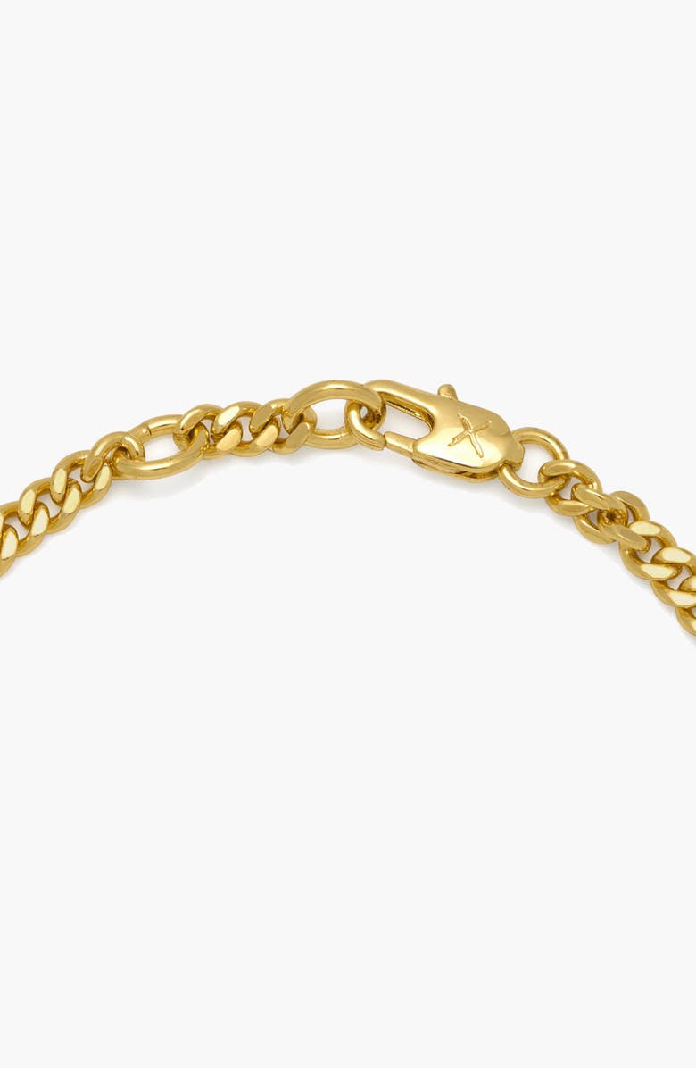 YOJ Pea Malachite Stone Curb Chain Bracelet in Gold, Alternate, color, Gold