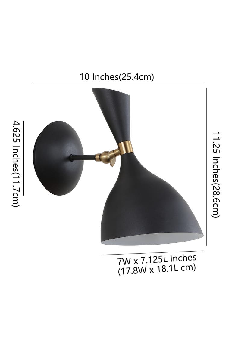Josef Iron Retro LED Wall Sconce, Alternate, color, Black/Brass Gold