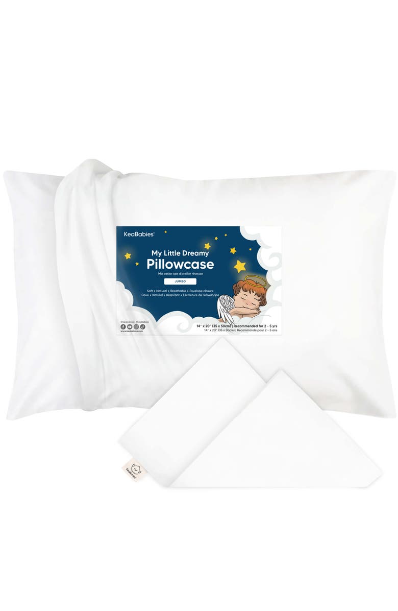 KeaBabies Jumbo Toddler Pillowcase 14X20", Main, color, Soft White