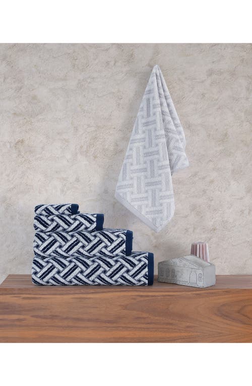 Brooks Brothers Crisscross Stripe Turkish Cotton Bath Towel In Silver