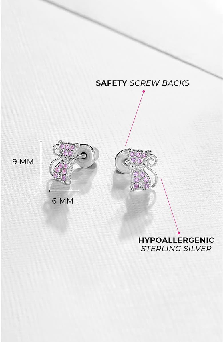 In Season Jewelry Sassy Kitty Cat Earrings, Alternate, color, Pink