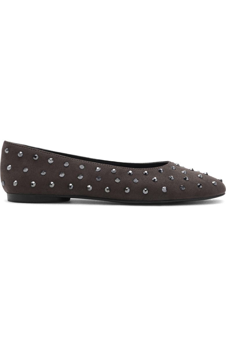 MANGO TEEN Studded Ballet Flat, Alternate, color, Charcoal