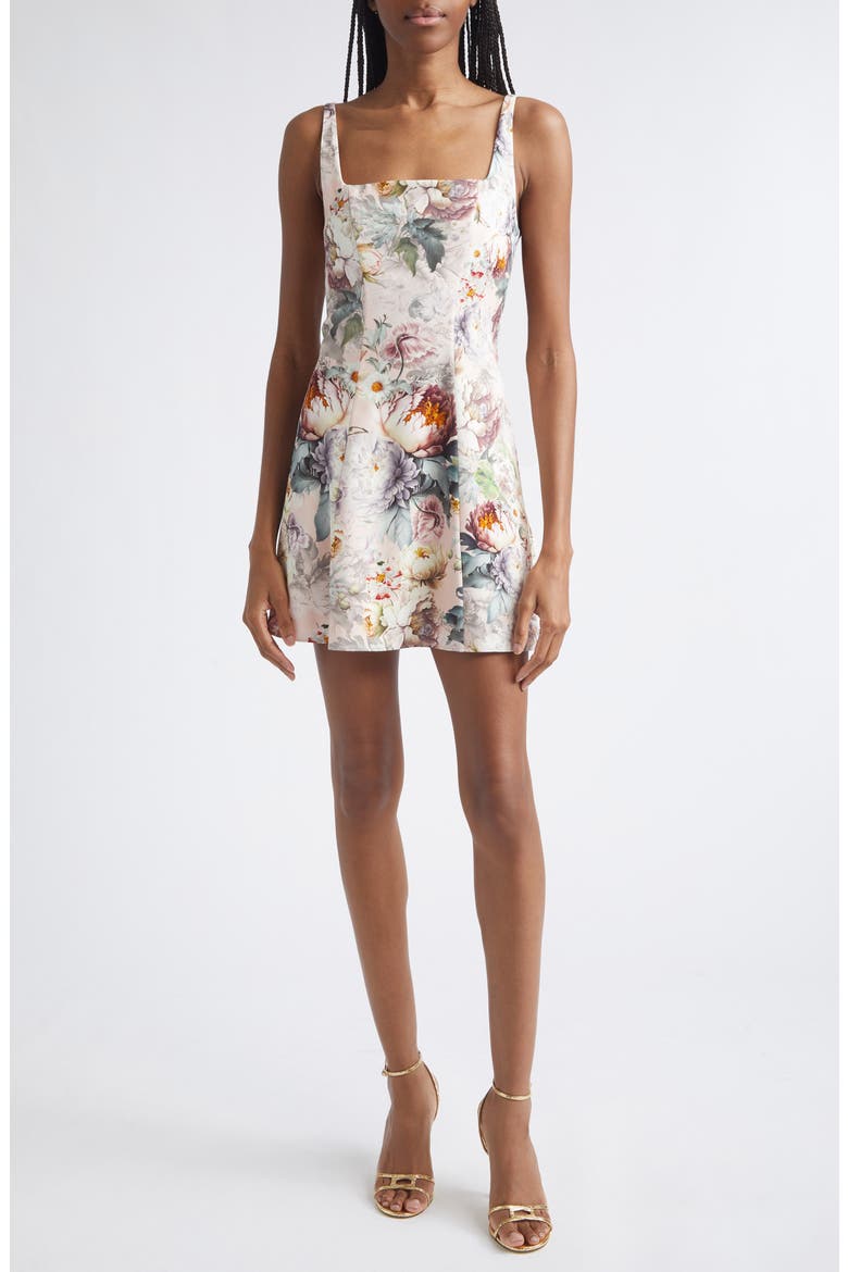 Julia Floral Print Sleeveless Minidress, Main, color, SWEET PEONY