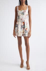 Alice + Olivia Julia Floral Print Sleeveless Minidress