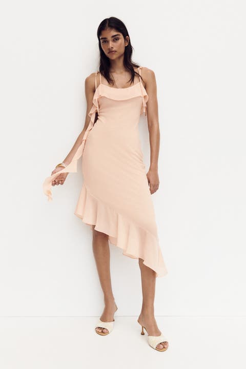 Flounced Tie-strap Dress