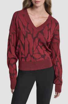 DKNY Jacquard V-Neck Sweater