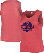SOFT AS A GRAPE Women's Soft as a Grape Red Washington Nationals Plus Size High Neck Tri-Blend Tank Top