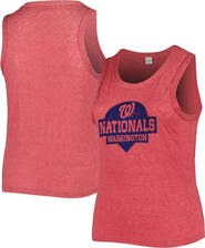 SOFT AS A GRAPE Women's Soft as a Grape Red Washington Nationals Plus Size High Neck Tri-Blend Tank Top