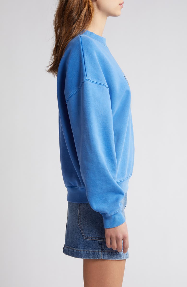 FRAME Los Angeles Cotton Blend Sweatshirt, Alternate, color, Washed Bright Blue
