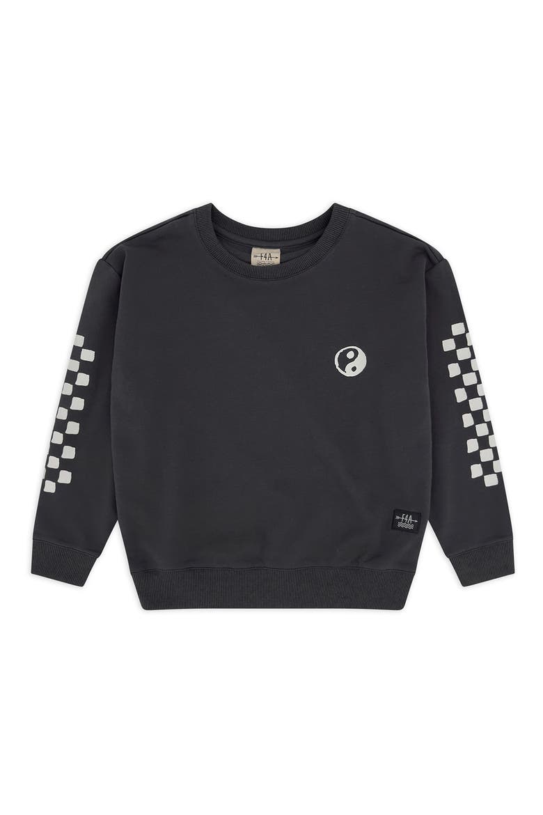 Kids' Ryder Checkerboard Graphic Sweatshirt, Main, color, BLACK SAND