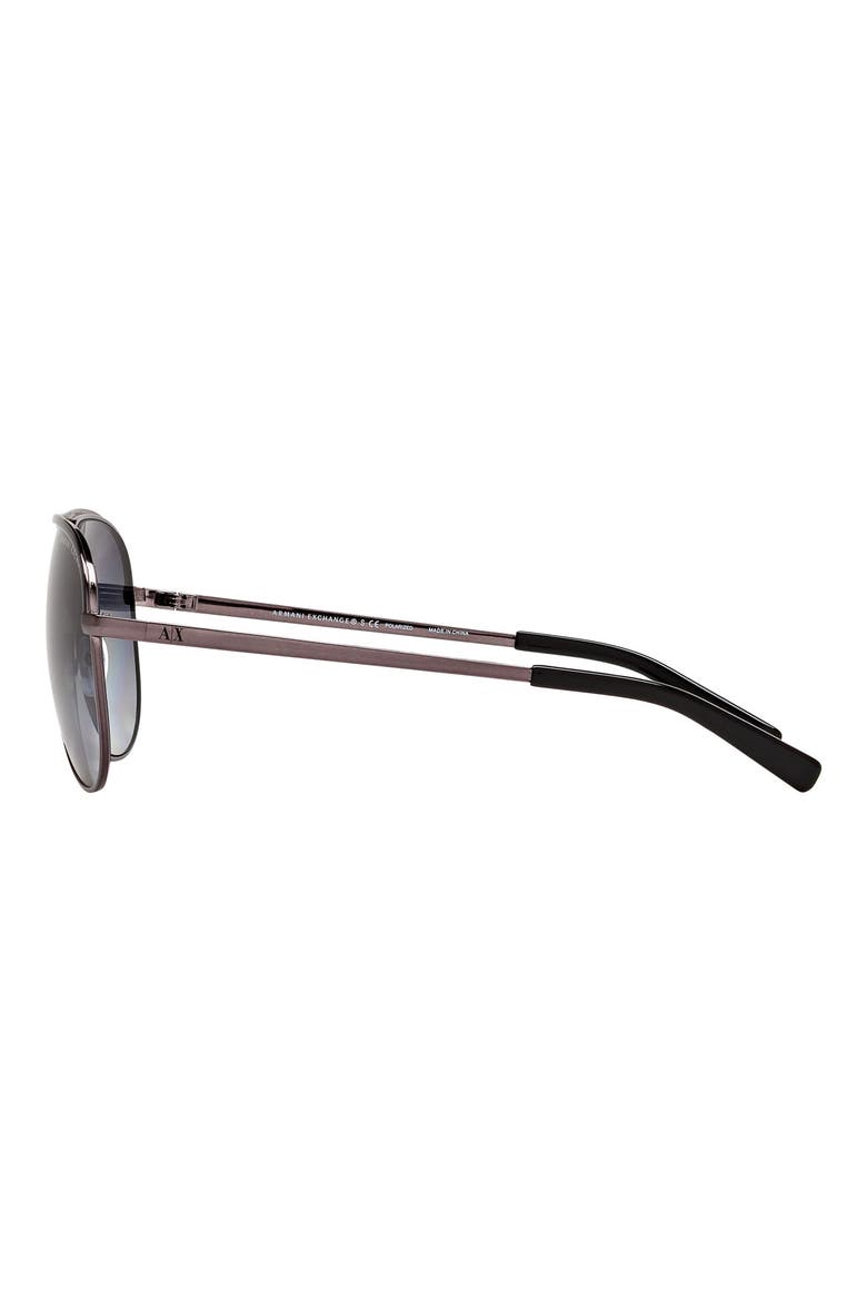 61mm Gradient Aviator Sunglasses, Alternate, color, GUNMETAL BLACK