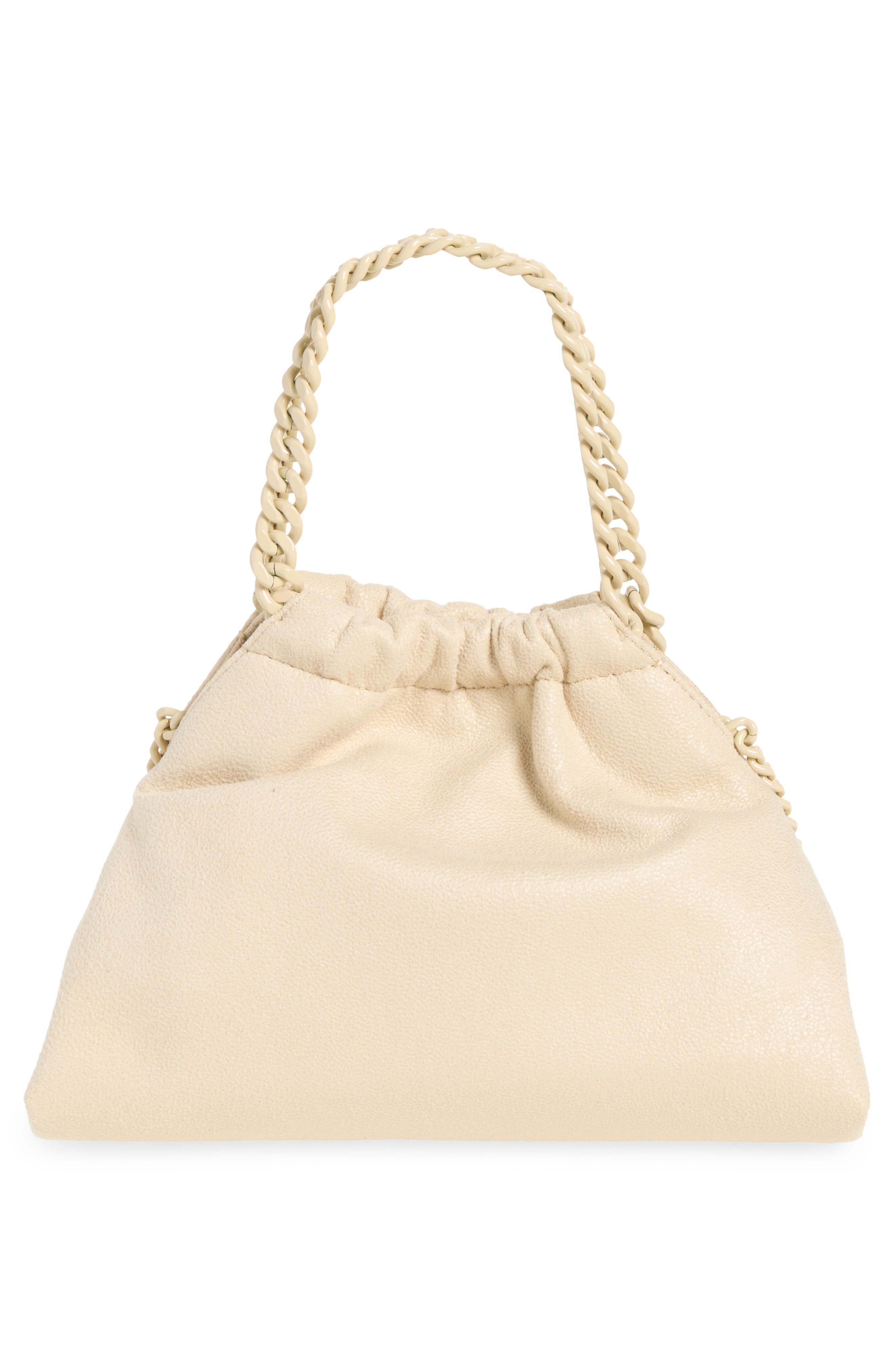 Stella McCartney Mini Falabella Faux Suede Drawstring Bag, Alternate, color, Pearl