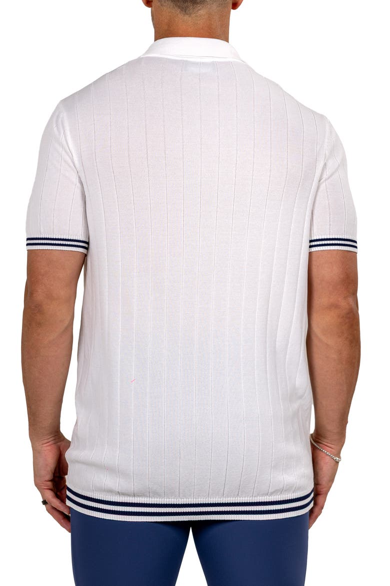 Marthy Knit Short Sleeve Button-Up Shirt, Alternate, color, WHITE
