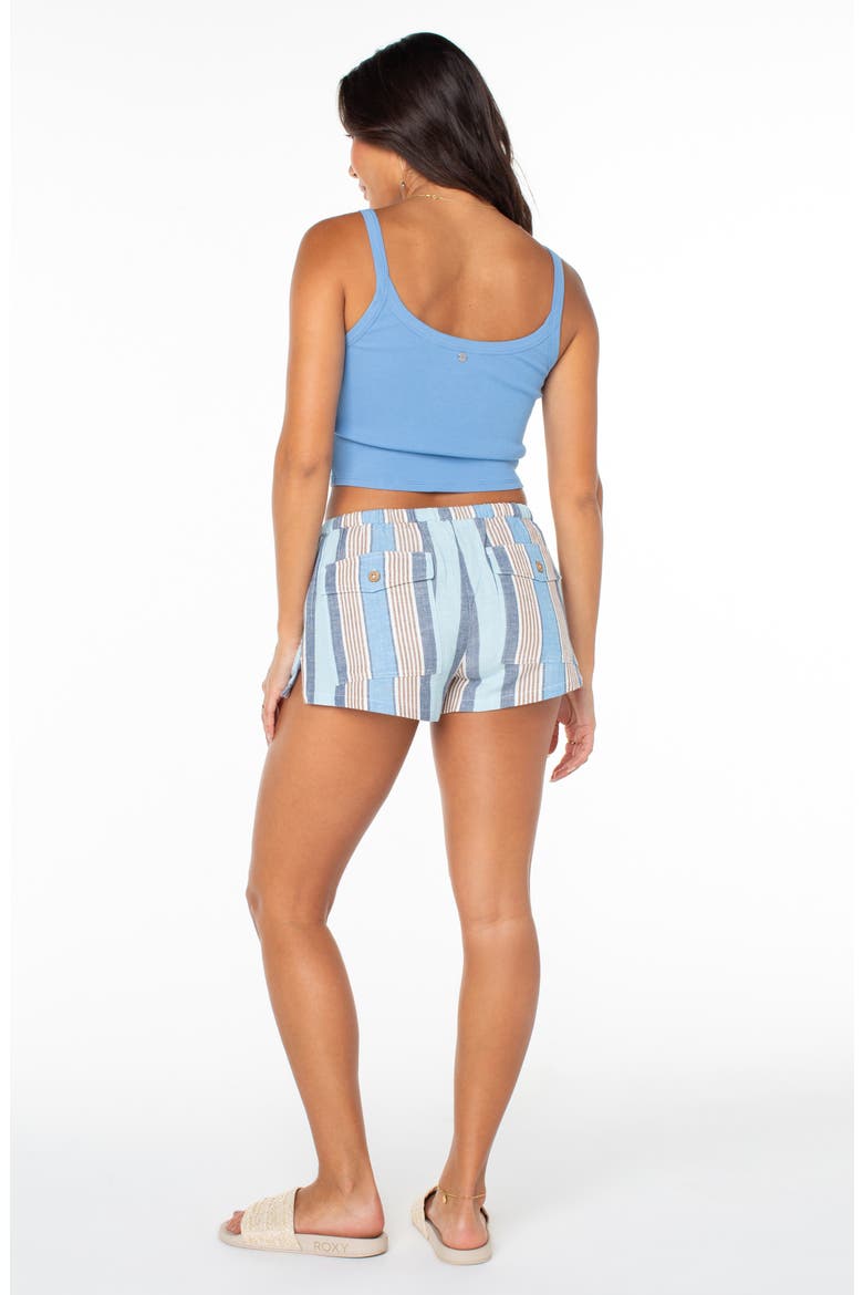 Iyla Stripe Drawstring Shorts, Alternate, color, SILVER LAKE