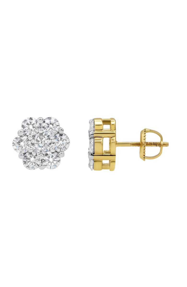 LuvMyJewelry Swanky 14K Yellow Gold Diamond Cluster Earrings - 2.49ct., Alternate, color, 14K Yellow Gold
