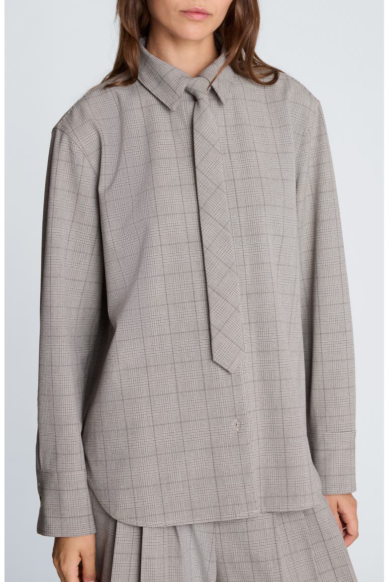 Plaid Shirt with Tie, Main, color, LIGHT MED BARK MULTI