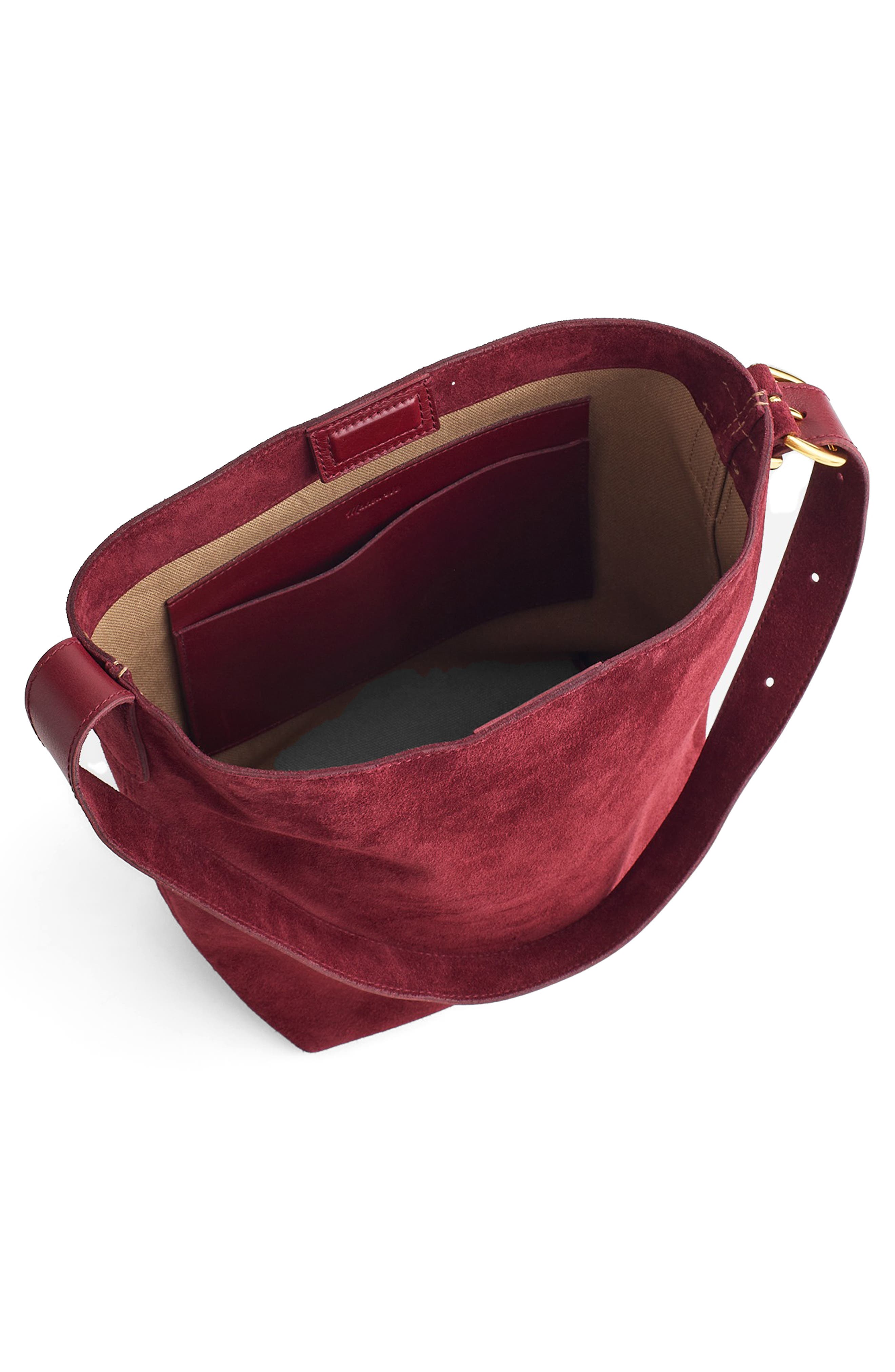 Madewell The Medium Essential Suede Bucket Tote, Alternate, color, 