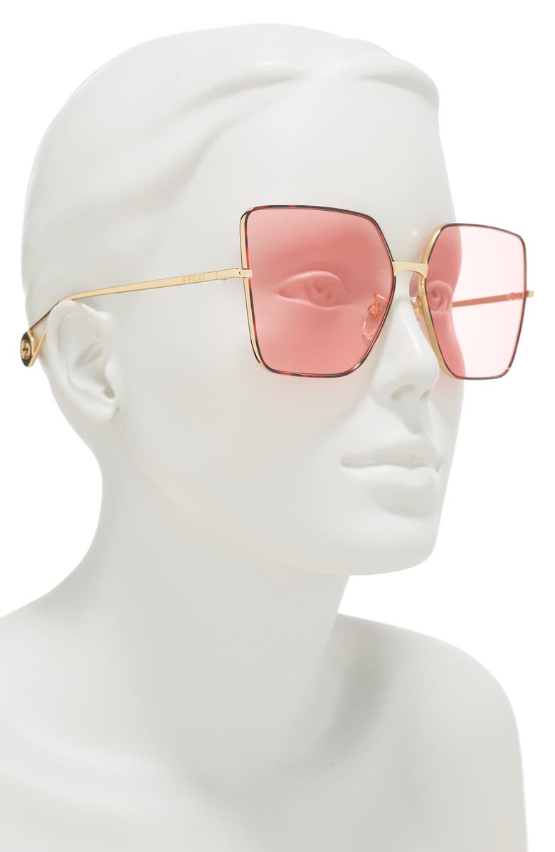 Gucci 61mm Square Sunglasses, Alternate, color,