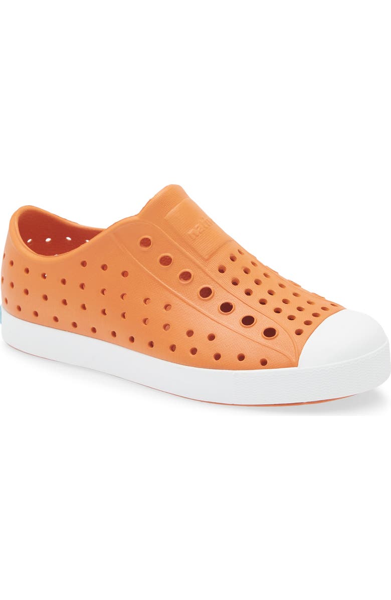 Native Shoes Kids' Jefferson Water Resistant Slip-On Sneaker, Main, color, Mars Orange/ Shell White