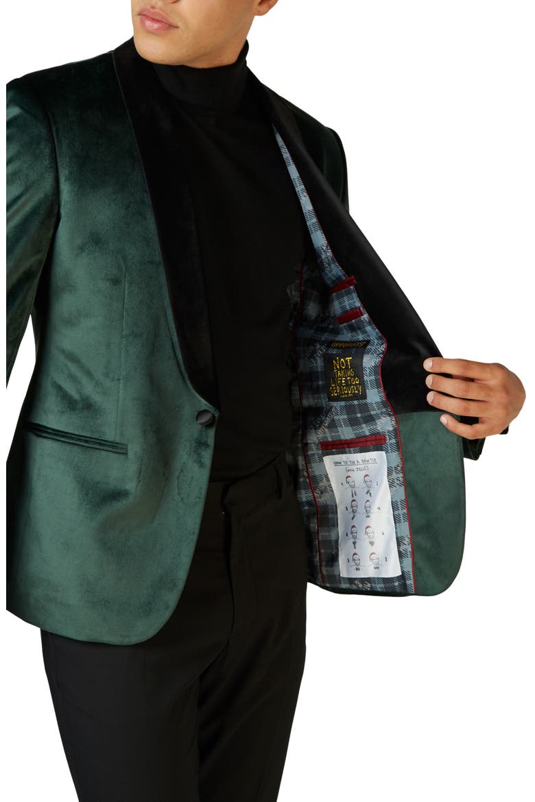 Deluxe Green Velvet Dinner Jacket, Alternate, color, GREEN