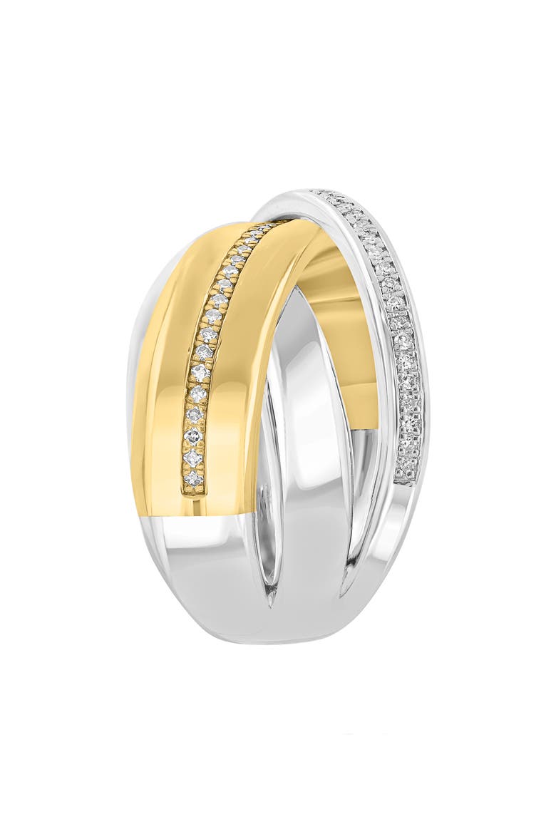 Two-Tone Diamond Crisscrossing Band Ring, Alternate, color, WHITE