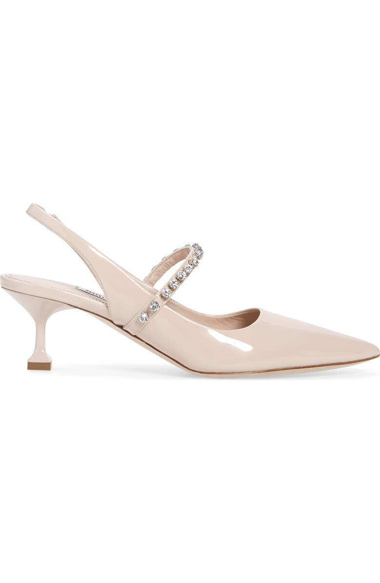 Miu Miu Crystal Strap Pointed Toe Slingback Pump, Alternate, color,