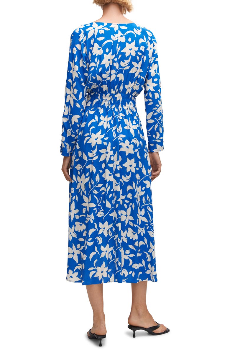 MANGO Floral Print Long Sleeve Faux Wrap Dress, Alternate, color, 