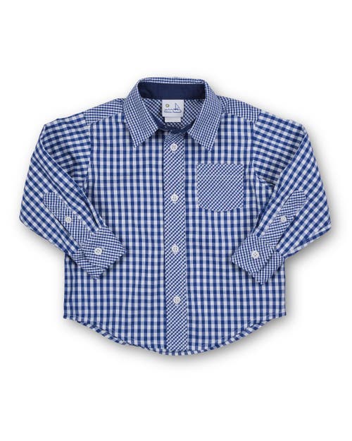 Florence Eiseman Gingham Button Down Shirt in Blue Plaid  product