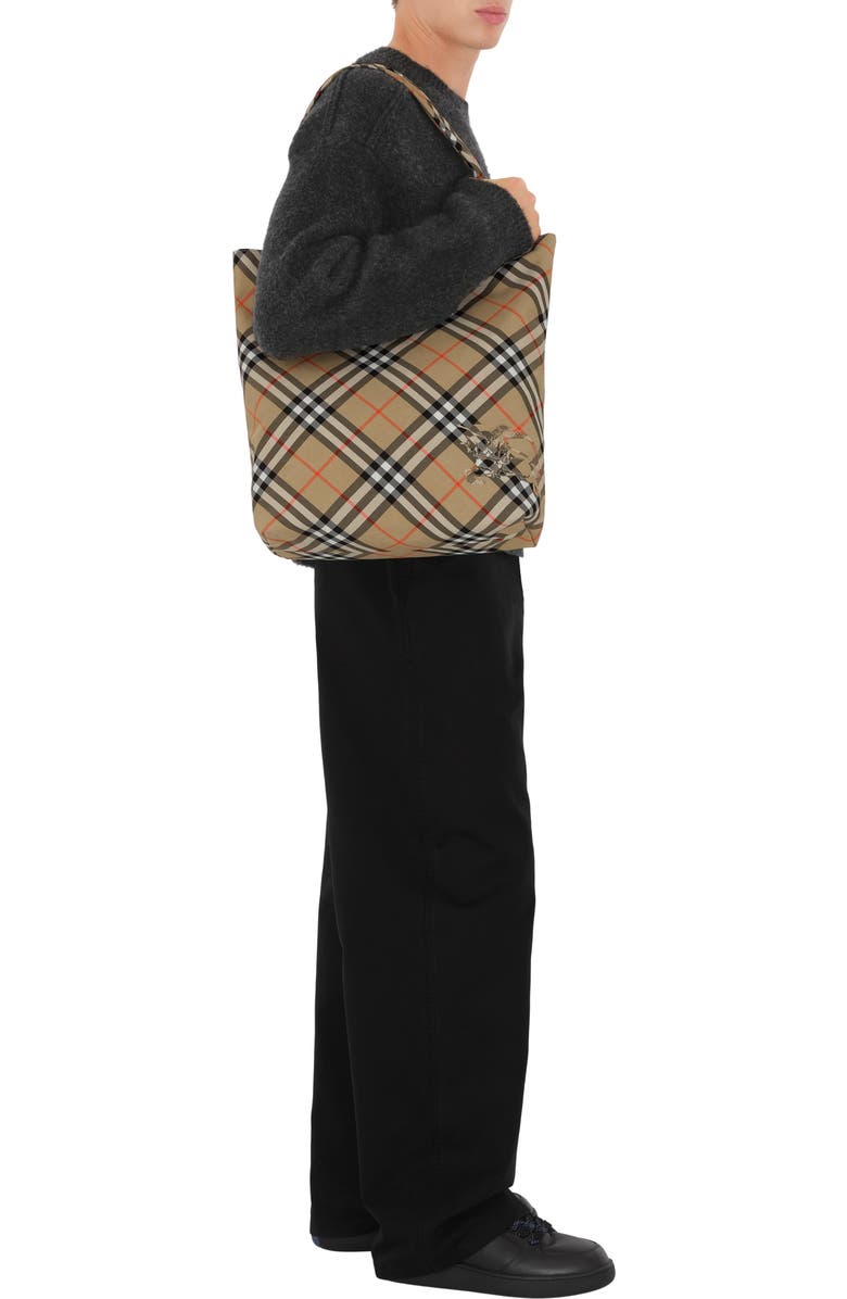 Burberry Check Tote, Alternate, color, Sand