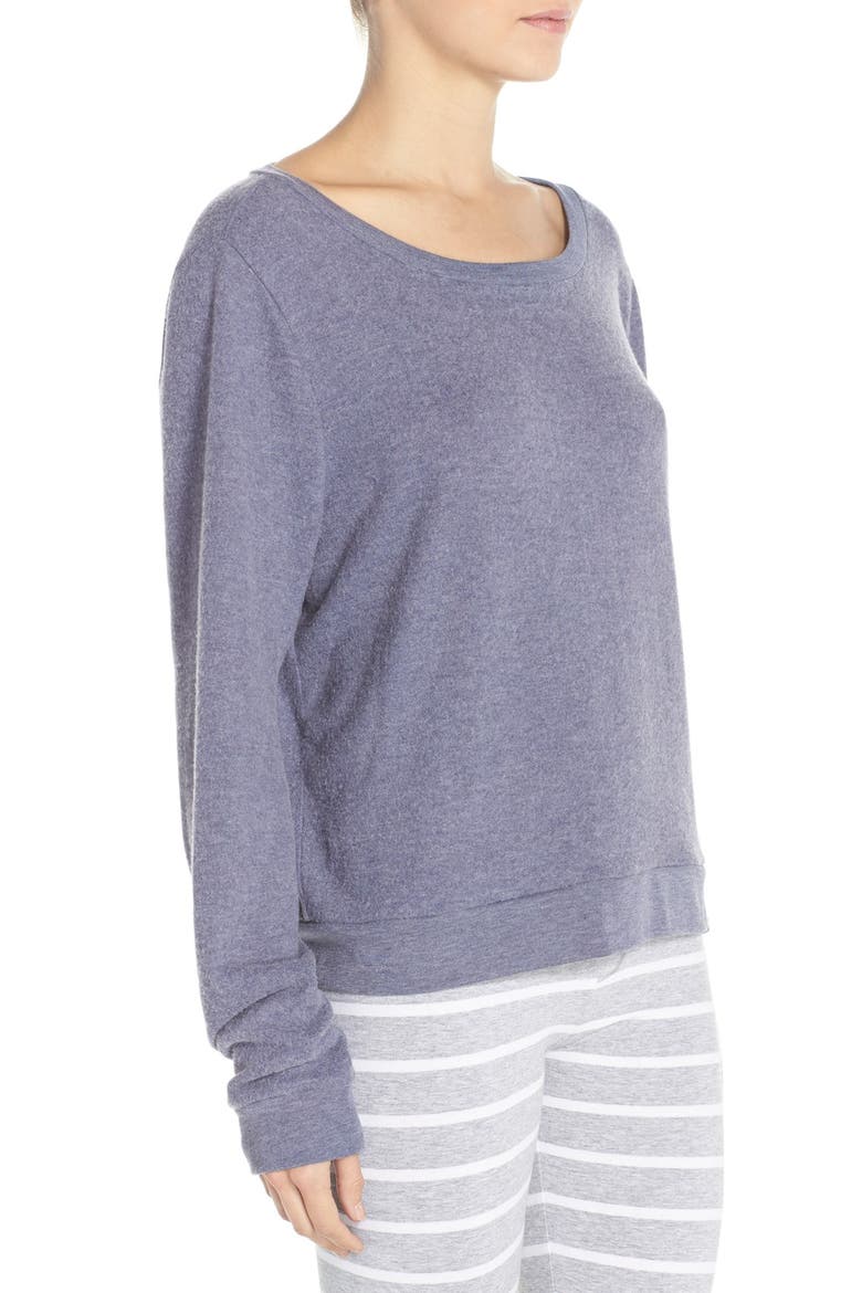 Brushed Hacci Sweatshirt, Alternate, color, NAVY DUSK SOLID