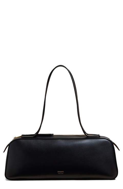 トートバッグ KHAITE FW25 Shoulder bags (H2005 711 121) Khaite - Medium Lotus Black Leather Shoulder Bag