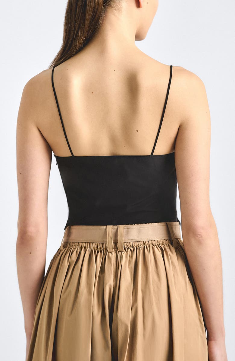 Derek Lam 10 Crosby Shira Tie Front Camisole, Alternate, color, Black