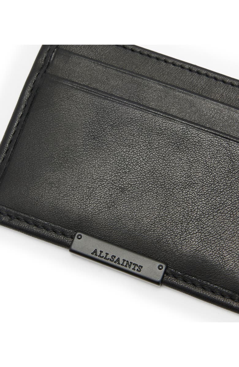 AllSaints Dove Leather Card Case, Alternate, color,