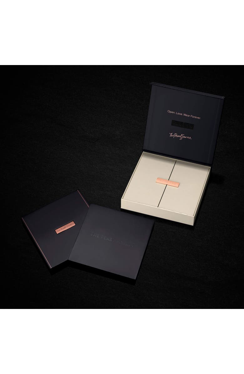 The Pearl Source Japanese Akoya Pearl Tincup Necklace, Alternate, color, White Gold