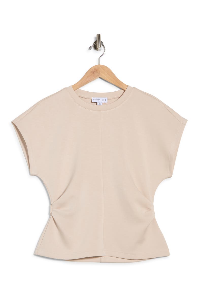 Structured Cap Sleeve Top, Alternate, color, TAUPE