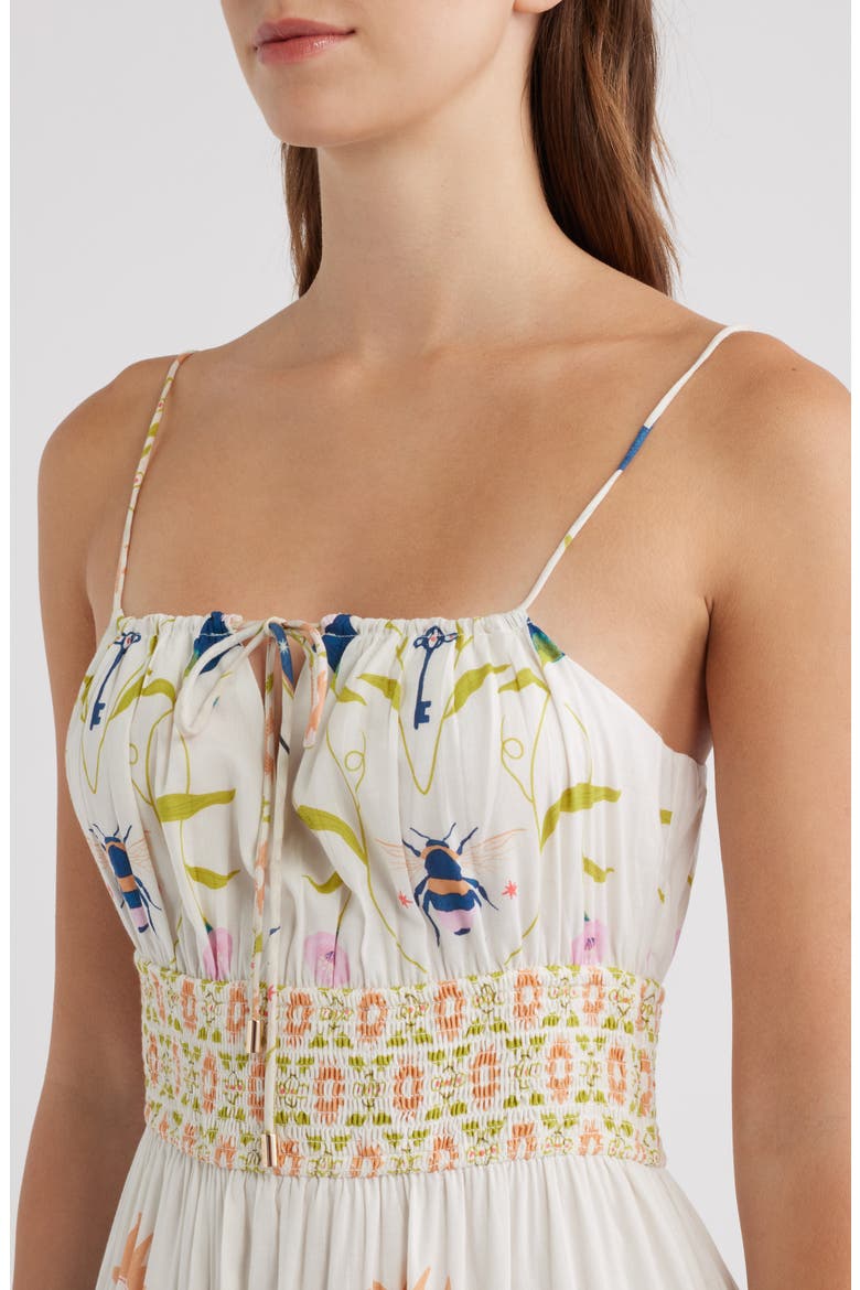 Adria Smocked Waist Cotton Blend Sundress, Alternate, color, MONTECITO PRINT