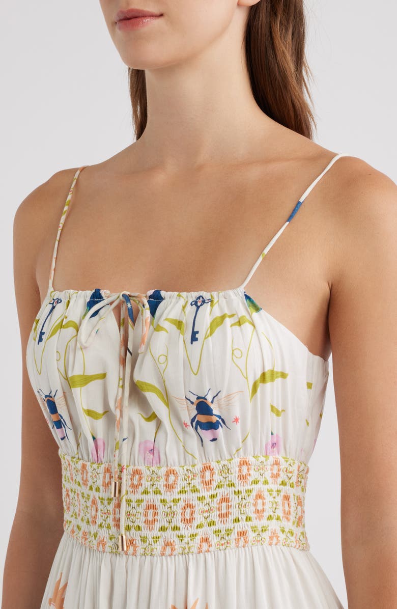 Cleobella Adria Smocked Waist Cotton Blend Sundress, Alternate, color, Montecito Print