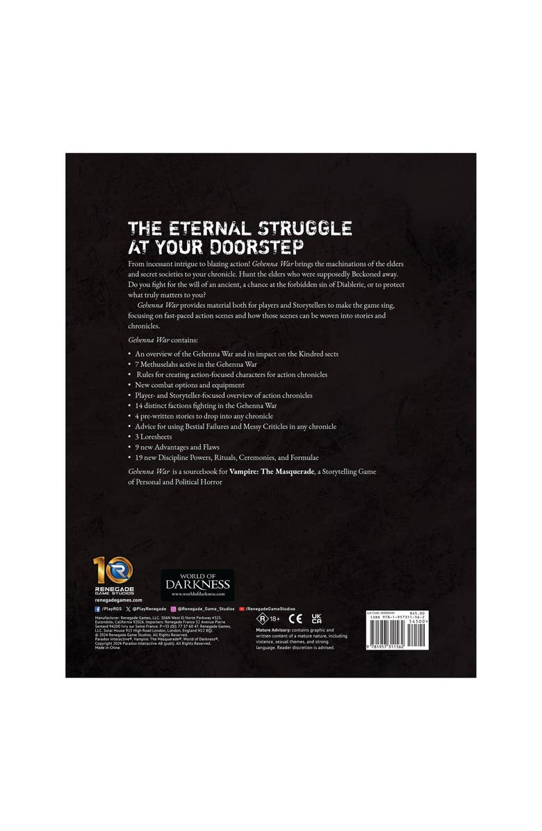 Renegade Game Studios The Masquerade 5th Edition Roleplaying Game, Alternate, color, Multicolored