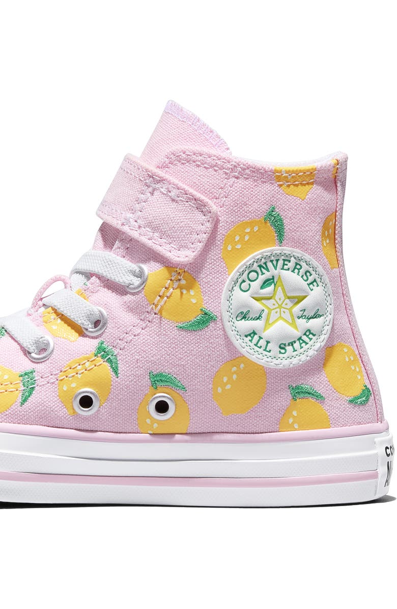 Converse Kids' Chuck Taylor All Star Easy On Canvas High Top Sneaker, Alternate, color, New Found Bloom/ Dandy Lion