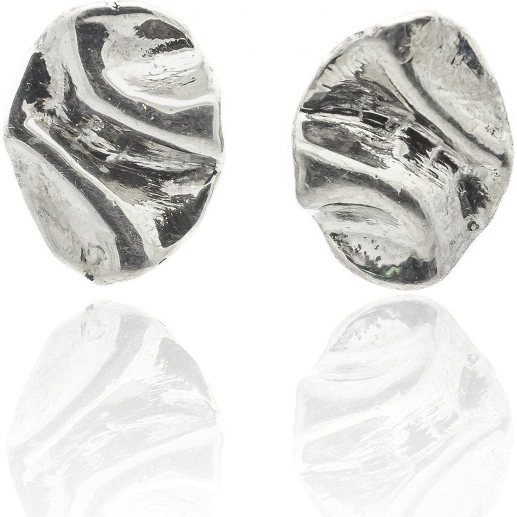 Dea Dia Perdido Folded Stud Earrings In Silver