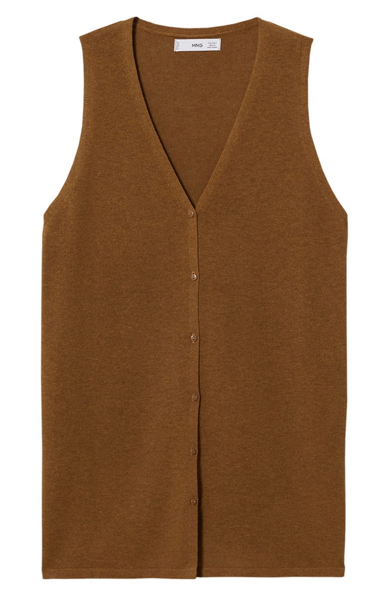 MANGO Oversize Button Front Sweater Vest, Alternate, color,