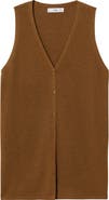 MANGO Oversize Button Front Sweater Vest