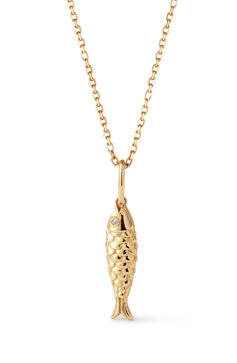 Ana Luisa Solid Yellow Gold - Gold Fish Necklace, Main, color, Gold