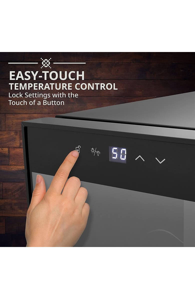 Ivation 18 Bottle Compressor Wine Refrigerator, Large Freestanding Wine Cooler with Lock, Alternate, color, Black