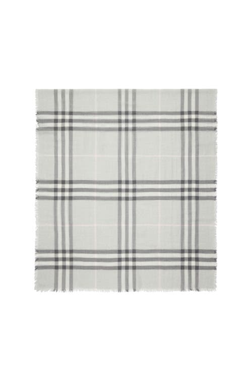 Burberry Wide Check Wool Scarf In Gray