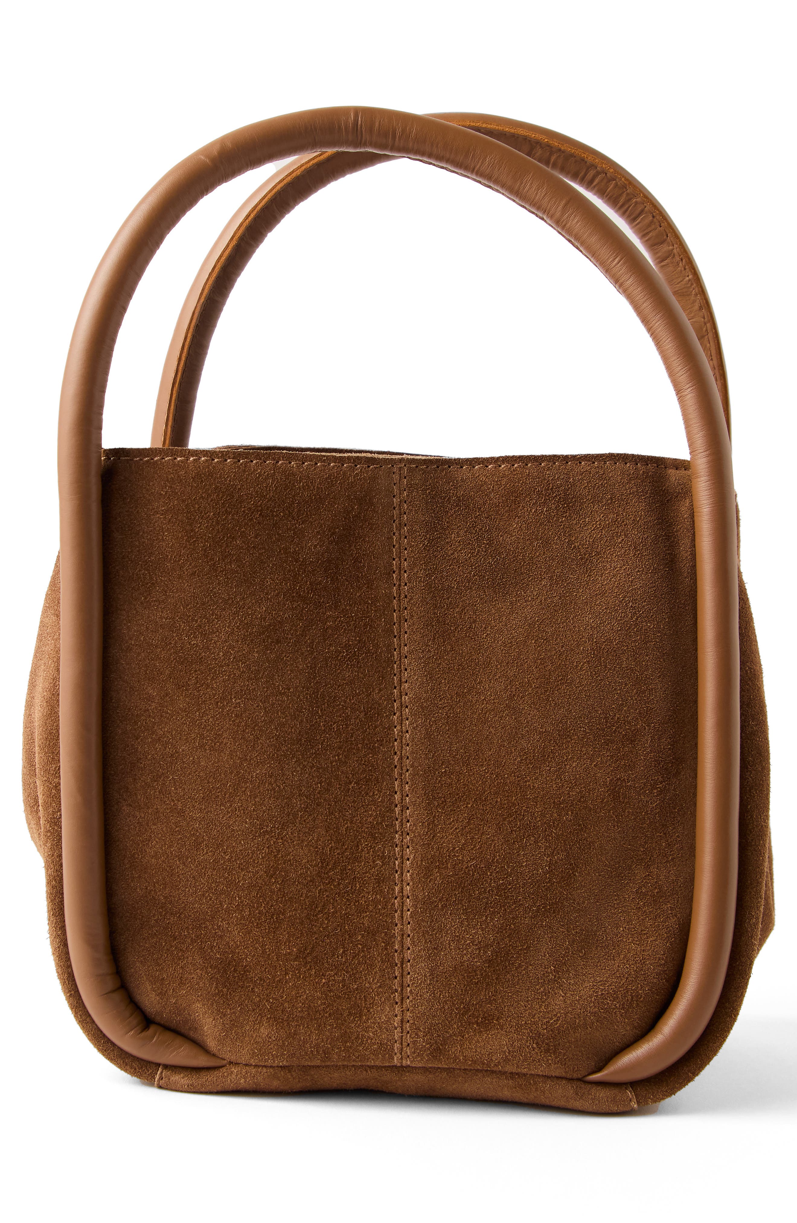 Barlow Leather Bucket Bag, Alternate, color, COGNAC