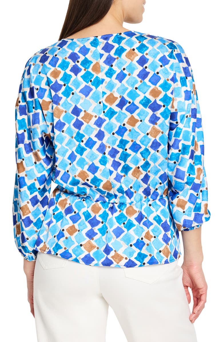 NIC+ZOE Sofia Mosaic Print Peplum Top, Alternate, color,