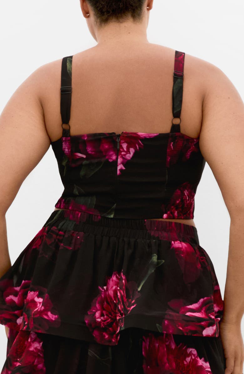 City Chic Bianka Print Crop Tank, Alternate, color, Lush Bloom