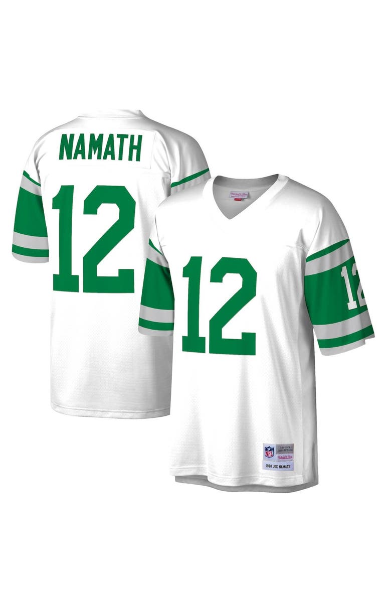 Mitchell & Ness Men's Mitchell & Ness Joe Namath White New York Jets Retired Player Legacy Replica Jersey, Main, color,