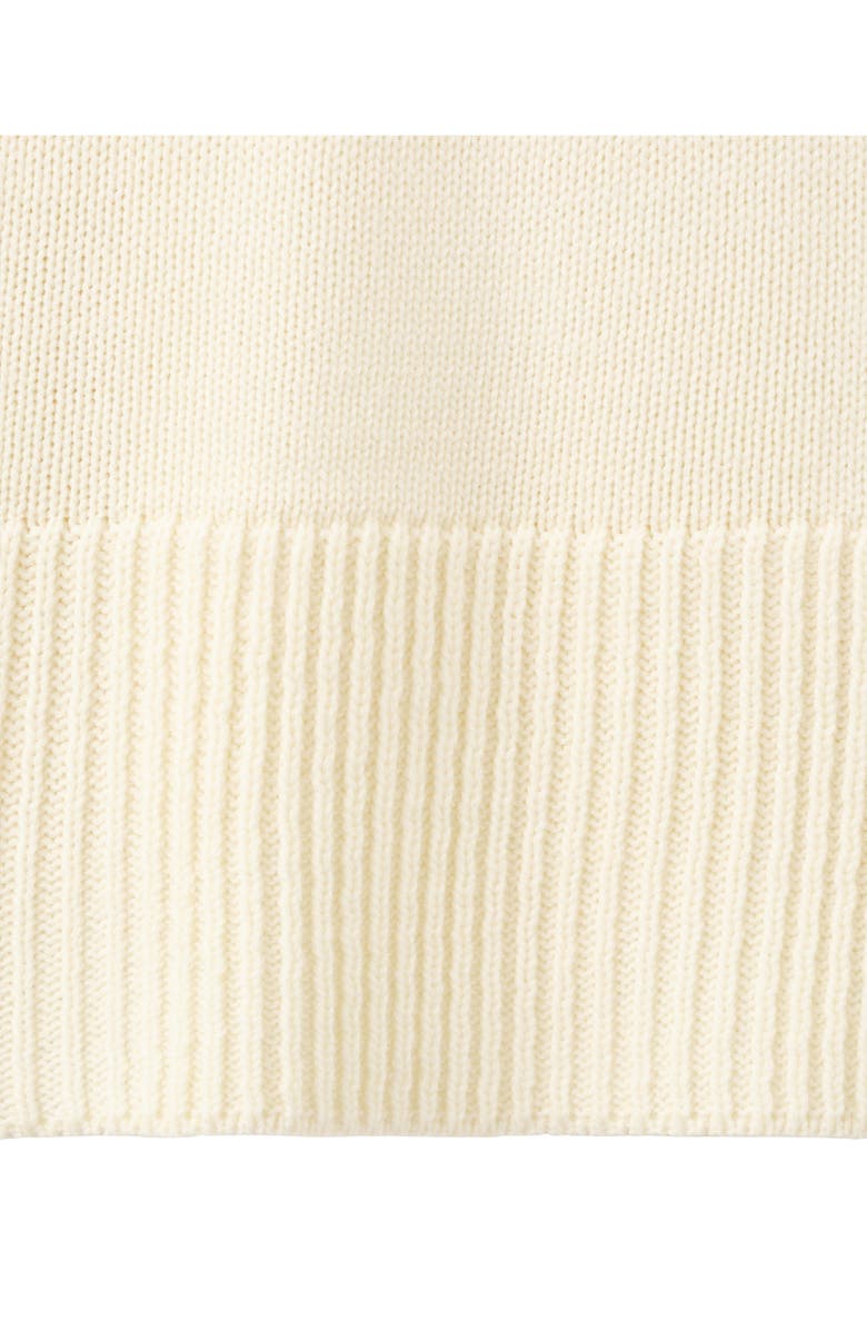 MANGO Ribbed Trim Turtleneck Sweater, Alternate, color, Ecru